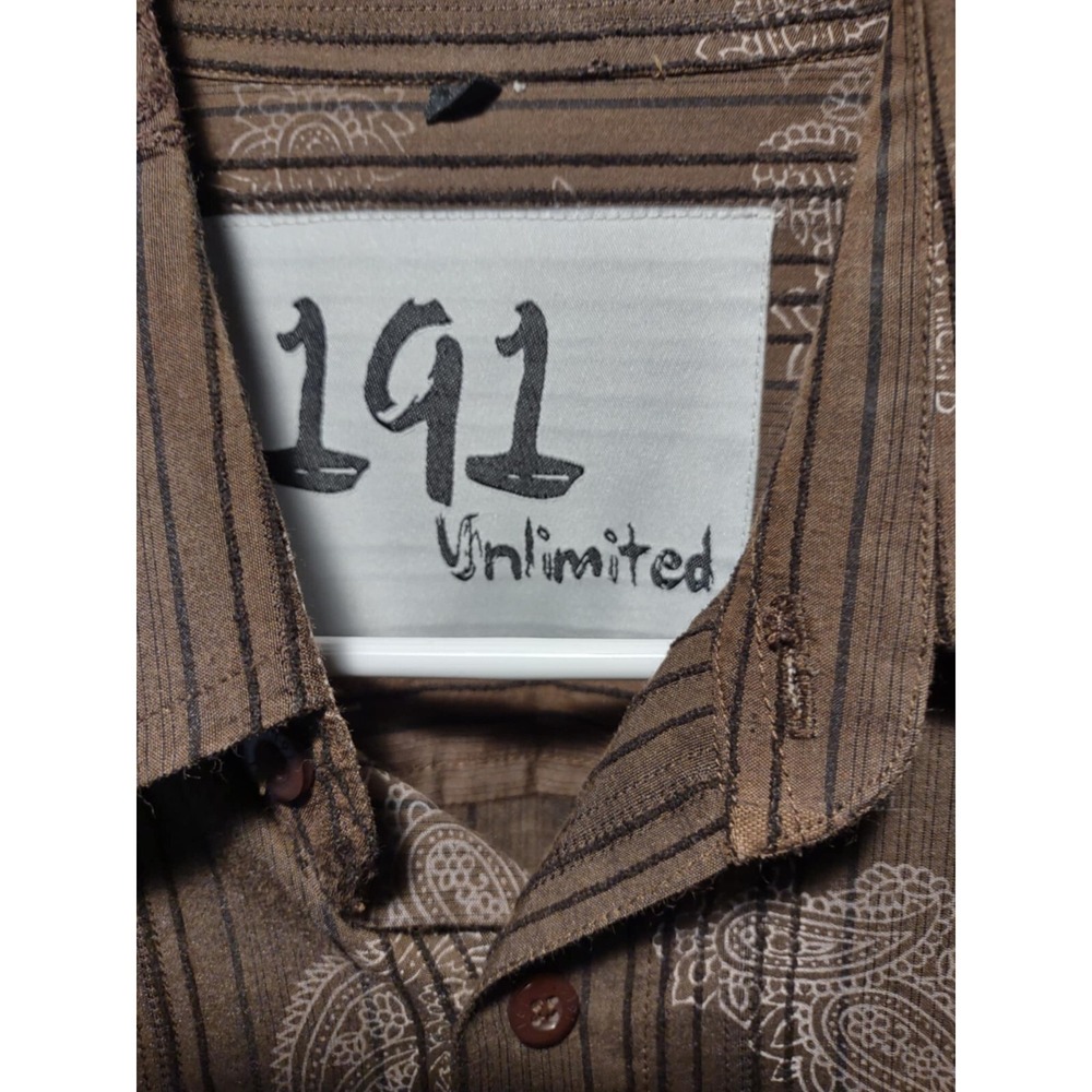 191 Unlimited Collared Shirt Men's Casual Button Down Size Large C58 - Picture 4 of 7